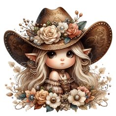 Elf Cowboy, Cowgirl Hat Illustration, Blonde Cowgirl Character Art, Cowgirl Boot With Flowers Drawing, Steampunk Cowgirl Character Design, Chapeau Cowboy, Girl Clipart, Sublimation Mugs, Cow Girl