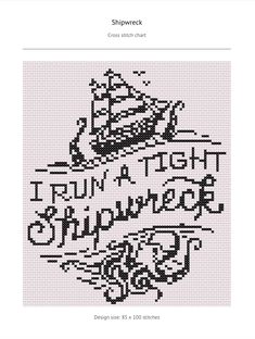 a cross stitch pattern with the words, i love you so much and a boat on it