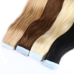 Tape in Human Hair Extensions 100% Natural Hair Machine Made Straight Remy Seamless Invisible Tape Fake Hair Extensions, Tape Extensions, Hair Machine, Fusion Hair, Real Hair Extensions, 100 Human Hair Extensions, Brazilian Remy Hair, Double Sided Adhesive Tape, Remy Hair Extensions