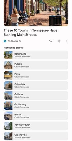 the top ten towns in tennessee have bustling main streets