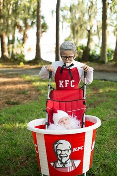 a man in an ice bucket costume