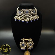 Elevate your style with the exquisite Diva necklace and earring set, exclusively available at our luxury Indian jewelry store. Made with the finest materials, this set is a true reflection of Elegance and glamour, designed to take your look to new heights. Each piece in the set is meticulously crafted to ensure superior quality and attention to detail. The Choker and earring set is the perfect addition to your collection offering versatility and elegance for every occasion. Gold Plated Brass Jew Victorian Choker, Statement Choker, Choker Set, Necklace And Earring Set, Victorian Jewelry, Brass Jewelry, Jewelry Store, Indian Jewelry, Jewelry Care