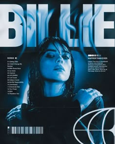 a magazine cover with a woman on the front and back pages in blue light, as well as an advertisement for bill lie's club