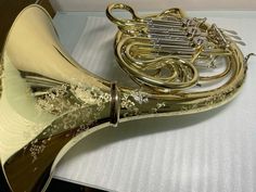 a close up of a musical instrument on a table