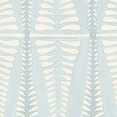 a blue and white wallpaper pattern with leaves on it's back side, in three different shades