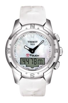 The latest generation of Touch Technology equips the core models of this collection which is highly demanded with some great high-tech equipment. Rubbing shoulders with professional sports instruments in terms of functionality, the Tissot T-Touch II combines stylish design with excellent performance. The compass and weather forecast function along with altimeter and a water resistance of up to a pressure of 10 bar (100 m / 330 ft) ensure that this watch is the right partner to accompany you on t Functional Sports Watches With Subdials, Functional Sports Watch With Subdials, Modern Sports Digital Watch With Stopwatch, Modern Sports Chronograph Watch With Round Dial, Modern White Watches With Stopwatch, Modern Sports Watch Accessories With Subdials, Modern Sports Chronograph Watch Accessories, Modern Sports Chronograph Watch, Modern Sports Watches With Stopwatch