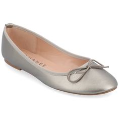 VIKA-WD - Journee Collection Elegant Metallic Closed Toe Flats, Elegant Metallic Flats For Spring, Spring Formal Silver Ballet Flats, Spring Silver Formal Ballet Flats, Elegant Silver Ballet Flats, Elegant Silver Ballet Flats With Round Toe, Silver Evening Ballet Flats, Silver Round Toe Ballet Flats For Evening, Chic Silver Closed Toe Ballet Flats