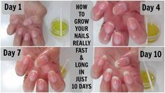 Today I am going to share with you guys on how to grow your nails really fast and long very easily in just 10 days. Ok so the process is divided into 2 simple steps. The first step is to make a nail soaking solution. Step 1 : Ingredients required for nail soaking solution are … Do It Yourself Nails, Grow Long Nails, Nail Growth Tips, Grow Nails Faster, Transparent Nails, How To Grow Nails, Nail Growth, Nail Strengthener, Nail Fungus