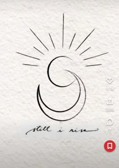 an ink drawing of a sun with the words still is new