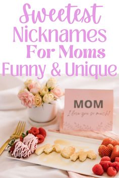 a mother's day gift for mom and daughter with the words sweetest nicknanes for moms funny & unique