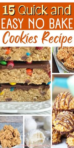 collage of easy no bake cookies recipe