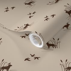 a wallpaper with birds and grass on it