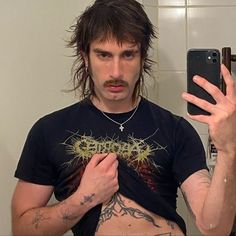 Rocker Hair, Mustache Men, Punk Hair, Cool Haircuts, Hair Art, Hair Today, Layered Haircuts, Cut And Color, Haircuts For Men