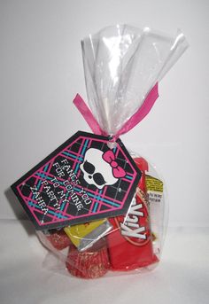 a candy bag filled with assorted candies