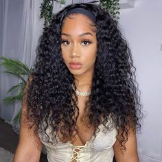 Top Star Water Wave Headband Wig 150% Density No Glue Needed #headband #headbndwig no glue needed Head Band Wig, Curly Hair Headband, Brazilian Hair Wigs, Headband Wig, Short Human Hair Wigs, Natural Human Hair, Curly Hair Wig, Glueless Wigs, Deep Wave Hairstyles