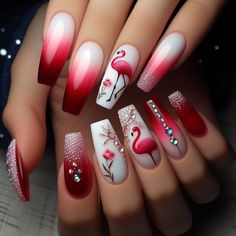 Summer Art Ideas, Acrylic Nail Designs Classy, Patriotic Nail, Fourth Of July Nails, Gel Toe Nails, Chrome Nails Designs, Punk Nails, Diy Acrylic Nails