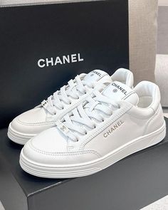 Chanel Office, Expensive Sneakers, Chanel Wedges, Elegant Sneakers, Chanel Sneakers, Expensive Shoes, Shoes Heels Classy, Chanel Casual