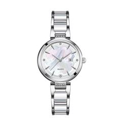 Product information: Special features: calendar, 24-hour indication Display type: pointer Style: Casual Table buckle material: stainless steel Band material: alloy Dial shape: circular Case Material Band length: 205mm Band width: 12mm Packing list: Watch*1 Product Image: Ceramic Watch, Watch Gift, Special Interest, Matches Fashion, Watch Gifts, Diamond Watch, Stainless Steel Band, Steel Watch, White Rose Gold