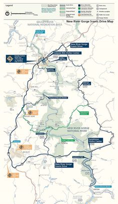 a map showing the route to new york and other towns, with directions for each section