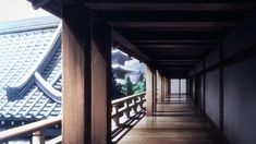 an empty corridor leading to the roof tops