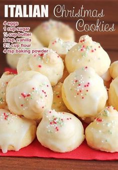 Italian Ricotta Cookies, Ricotta Cookies, Italian Christmas Cookies, Recipes Italian, Ina Garten Recipes, No Egg Cookies, Christmas Sprinkles, Italian Christmas, Christmas Cookies Easy