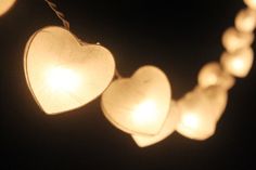 a string of lights that are shaped like hearts