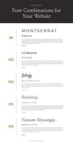 font combinations for your website that are easy to use, and can be used in many ways