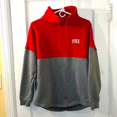 No Tags, But Never Worn! Sporty Color Block Winter Tops, Sporty Color Block Tops For Winter, Red Color Block Tops For Streetwear, Casual Red Color Block Sweatshirt, Red Color Block Cotton Sweatshirt, Red Sporty Color Block Top, Red Cotton Color Block Sweatshirt, Sporty Red Color Block Top, Red Sporty Winter Top