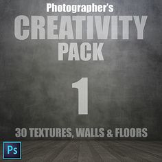 a black and white photo with the words creativity pack 1 in front of an empty room