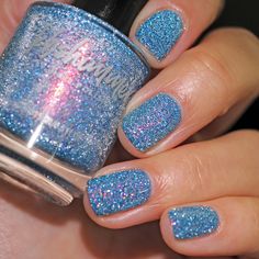 Sky Blue Nail Polish, Reflective Nail Polish, Sky Blue Nails, Reflective Nails, Cute Toe Nails, Snow Fall, Falling Snow, Blue Nail Polish, Cute Toes