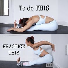 a woman doing yoga poses with the words to do this, practice this on her stomach