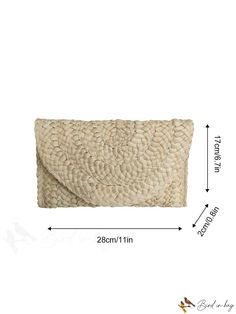 BirdinBag - Sleek Straw Shoulder Bag Casual Summer Shoulder Clutch, Summer Casual Shoulder Bag Clutch, Casual Summer Crossbody Clutch, Beige Crossbody Clutch For Vacation, Casual Travel Clutch With Adjustable Strap, Casual Clutch With Adjustable Strap For Travel, Portable Beige Clutch Shoulder Bag, Trendy Vacation Clutch Bag, Casual Crossbody Clutch