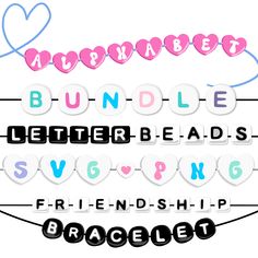 valentine's day font and numbers are arranged in the shape of heart shapes with hearts