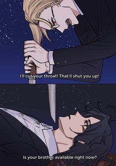 two anime characters are kissing in front of the night sky with stars and clouds behind them