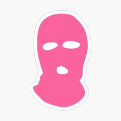 a pink mask sticker on a white background