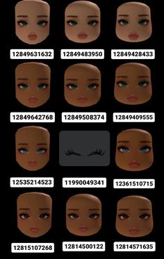 many different types of eyes and eyebrows are shown in this screenshoter's image