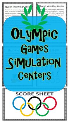 an olympic games simulation center with the text olympics games simulation centers score sheet on it