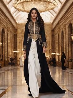 Modern Eastern Outfits, Bollywood Inspired Outfit, Arabian Style Dress, Middle Eastern Style, Morocco Fashion, Look Boho Chic, Moroccan Fashion, Elegant Attire, Moroccan Dress