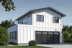 this is an artist's rendering of a two - story house with garages