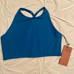 Nwt. Perfect Condition. From The Fall 2020 Art World Launch. Color Is Lapis, A Beautiful Vibrant Blue. Miss Green, Halter Bra, Crop Bra, Strappy Bra, Girlfriend Collective, Racerback Bra, Racerback Sports Bra, Vibrant Blue, Sports Bra Sizing