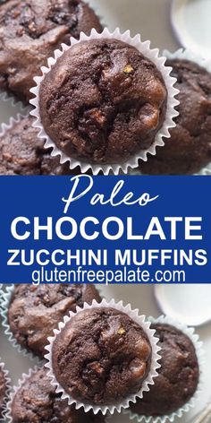 palen chocolate zucchini muffins on a plate