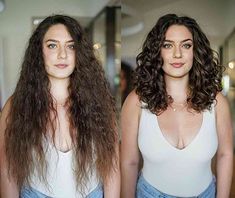 Hair Length For Curly Hair, Mid Length Hair For Curly Hair, Layered Wavy Curly Haircuts, Type 2c Curly Hair Haircut, Choppy Layers For Curly Hair, Medium Curly Haircuts Middle Part, Haircut For 2c Curly Hair, Thick Curly Haircuts Medium, Haircut With Layers For Wavy Hair