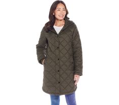 Layer on this warm hooded vest to inspire adventure with its active fit and quilted design delivering daylong comfort. From Weatherproof. Fall Quilted Jacket With Detachable Hood For Outdoor, Sporty Quilted Jacket For Winter Outdoor Activities, Sporty Quilted Jacket For Fall Outdoor Activities, Fall Quilted Jacket With Fleece Lining For Outdoor Activities, Fall Quilted Jacket For Outdoor Activities, Quilted Outerwear For Winter Hiking, Sporty Quilted Outerwear For Outdoor Activities, Quilted Winter Outerwear For Hiking, Quilted Jacket With Double-lined Hood For Fall Outdoor