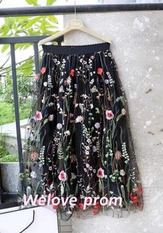 Fairy Skirt, Lace Embroidered Tulle Skirt, High Waist Embroidered Skirt on Luulla Tulle Skirt Dress, Fairy Skirt, Skirt High Waist, Flower Skirt, Embroidered Tulle, Long Skirts For Women, Embroidered Skirt, Slim Waist, Vintage Skirt