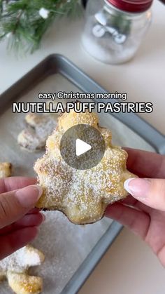 Evite on Instagram: "How to make these adorable Nutella pastries ↓↓

❄️ Spread Nutella on one layer of puff pastry
❄️ Add another layer of pastry on top
❄️ Use cookie cutters to cut out your favorite shapes
❄️ Coat with a layer of egg wash
❄️ Bake for 12 minutes at 400 degrees
❄️ Dust with powdered sugar!

Save this recipe or send to a friend you want to make it with! 🩵

🎥: @nadiavjones11" Puff Pastry Cutouts, Nutella Pastries, Puff Pastry Cookies, Nutella Spread, Send To A Friend, Pastry Recipe, Brunch Drinks