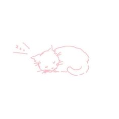 a drawing of a cat sleeping on its back