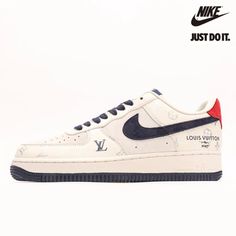 Louis Vuitton x Nike Air Force 1 07 LV8 Low' Beige/Navy LV Monogram' CV1724-111 Nike Lv Shoes, Nike Louis Vuitton, Nike Airforce 1, Tenis Nike, Lv Shoes, Nike Air Force 1 07, S Monogram, Lv Monogram, Custom Nikes