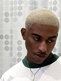 Guy With Tattoos, Buzz Cut For Men, Men Blonde Hair, Buzz Cut Hairstyles, Dyed Hair Men, Shaved Hair Designs, Black Guy, Dark Skin Boys