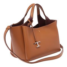 100% Calf Leather | Tod's Women's Manici Mini Tote in Brown | FW23/24 High-end Tan Satchel Bag, Luxury Tan Satchel Bag, Luxury Tan Bag For Shopping, High-end Tan Satchel, Luxury Tan Bags With Double Handle, High-end Tan Top Handle Shoulder Bag, High-end Tan Crossbody Bag, Designer Tan Tote Satchel, Luxury Tan Top Handle Bag