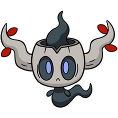 an image of a cartoon character with horns and leaves on it's head that is upside down